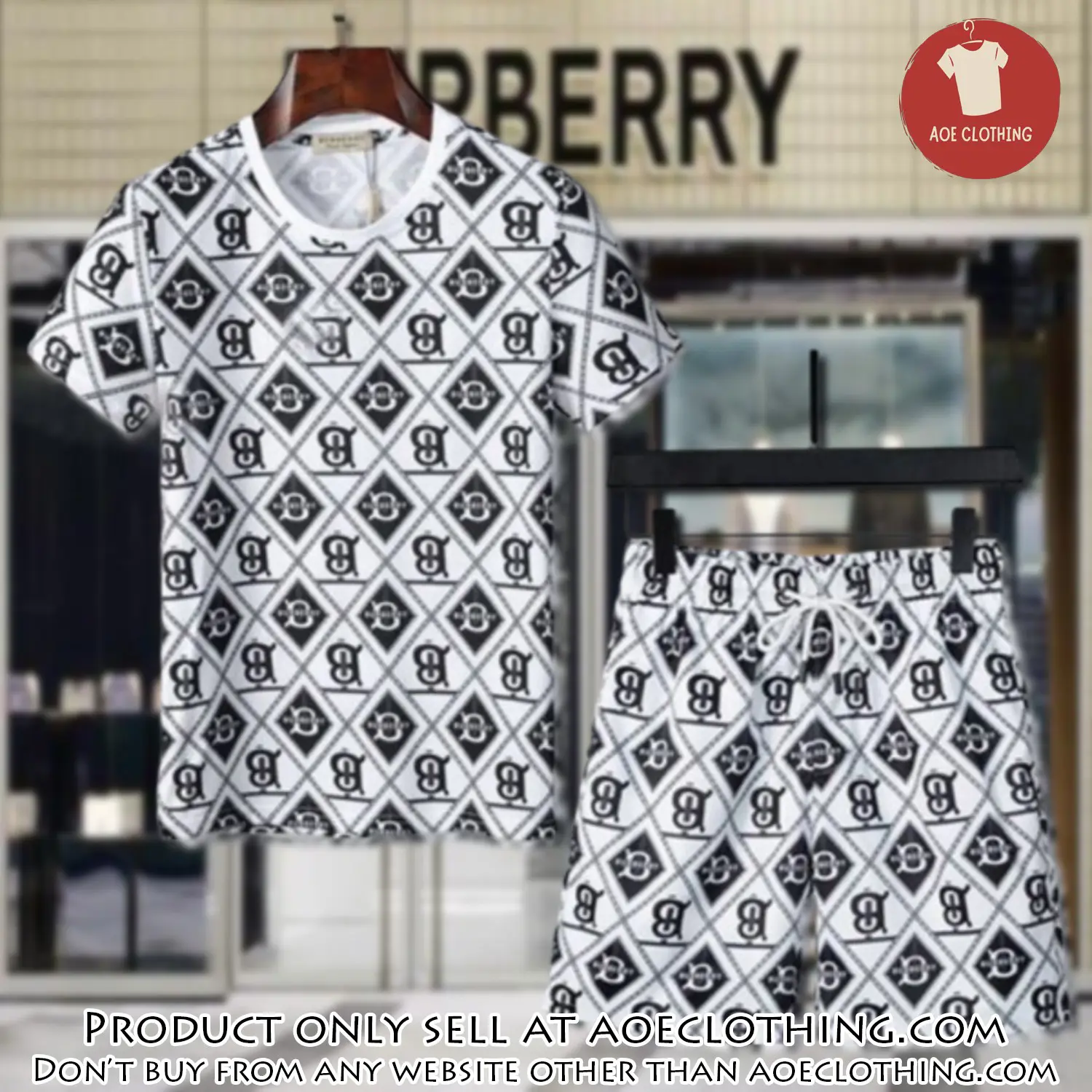 Burberry combo unisex tshirt & short limited luxury outfit cts1030 aoe1814358